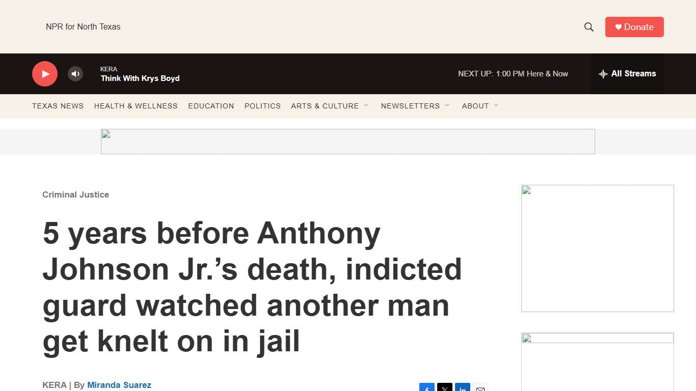 5 years before Anthony Johnson Jr.’s death, indicted guard watched another man get knelt on in jail | KERA News